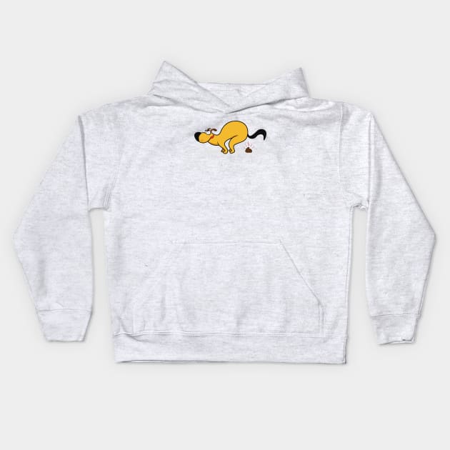 dogs pooping Kids Hoodie by M color studio